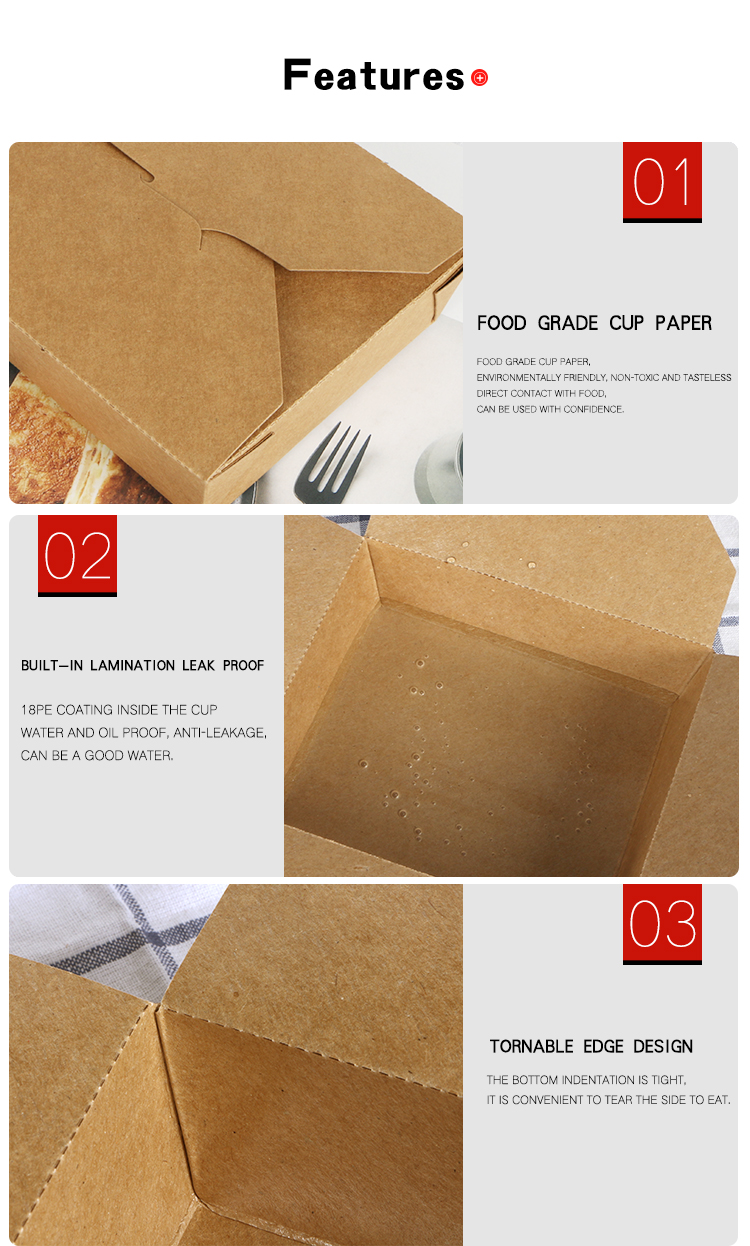 Details der Lunch-Papierbox